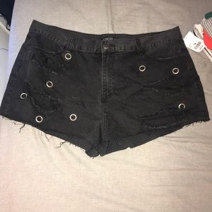 Black ripped shorts